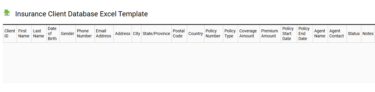 Insurance client database Excel template