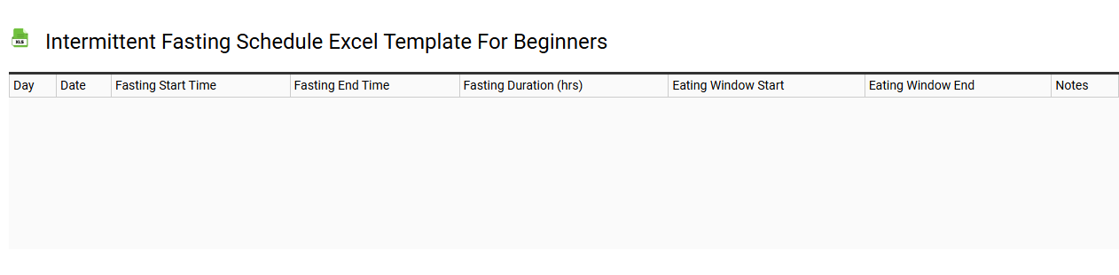 Intermittent fasting schedule Excel template for beginners