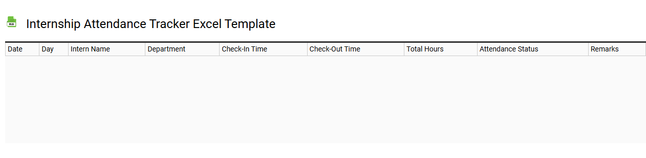 Internship attendance tracker Excel template