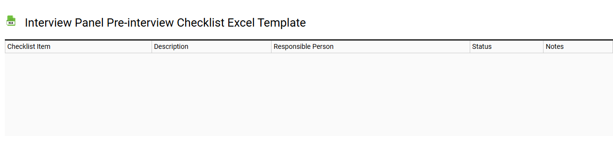 Interview panel pre-interview checklist Excel template