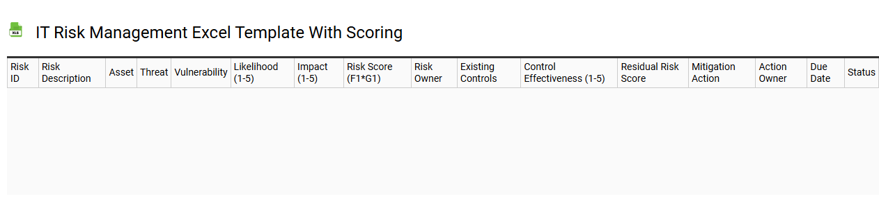 IT risk management Excel template with scoring