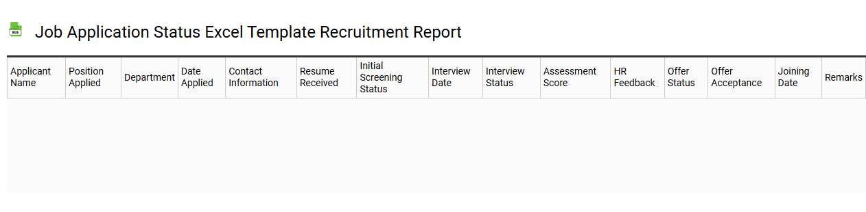 Job application status Excel template recruitment report