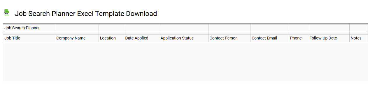 Job search planner Excel template download