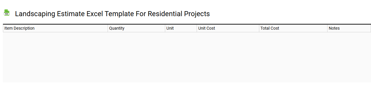 Landscaping estimate Excel template for residential projects