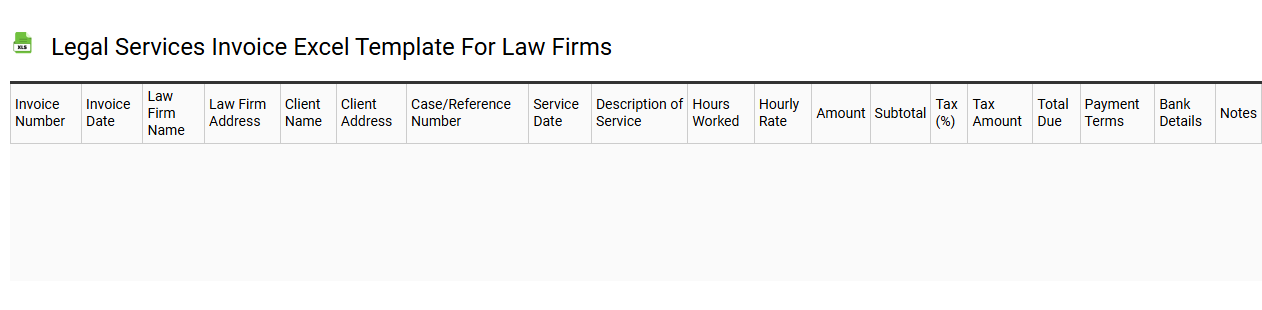 Legal services invoice Excel template for law firms