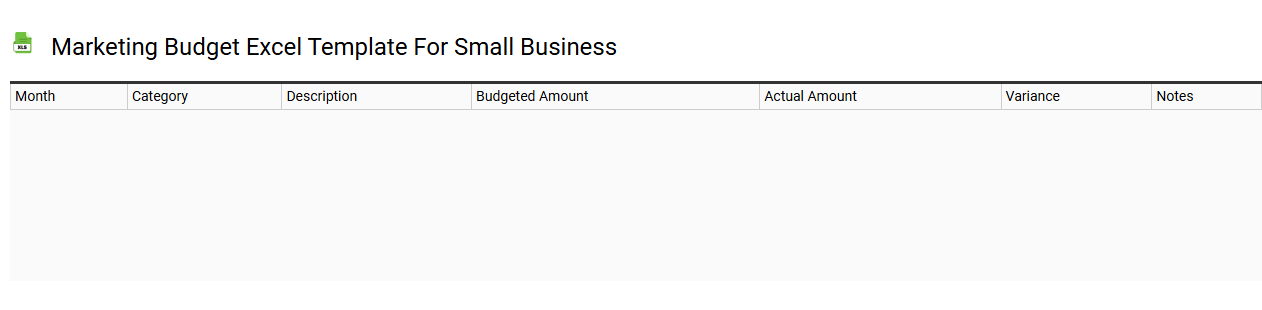 Marketing budget Excel template for small business