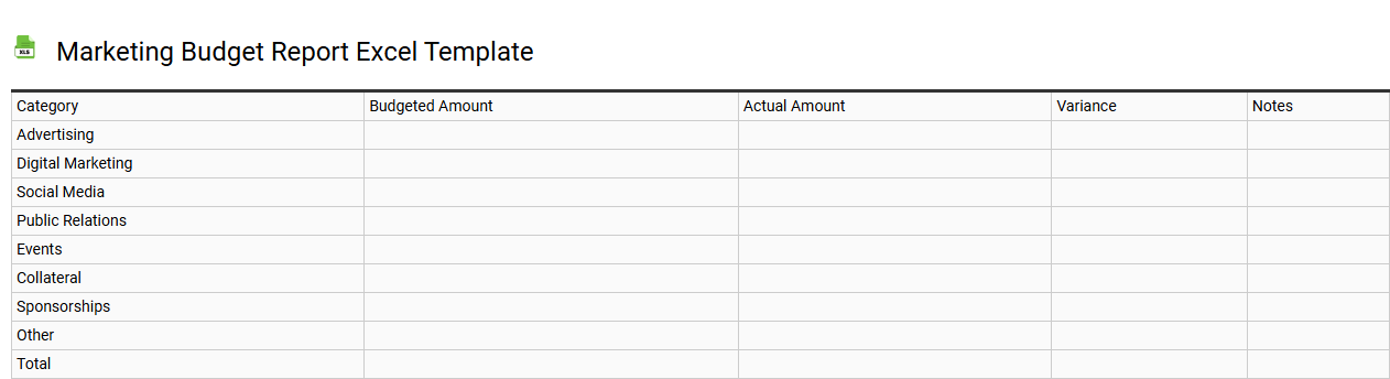 Marketing budget report Excel template