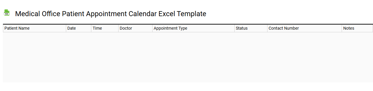 Medical office patient appointment calendar Excel template