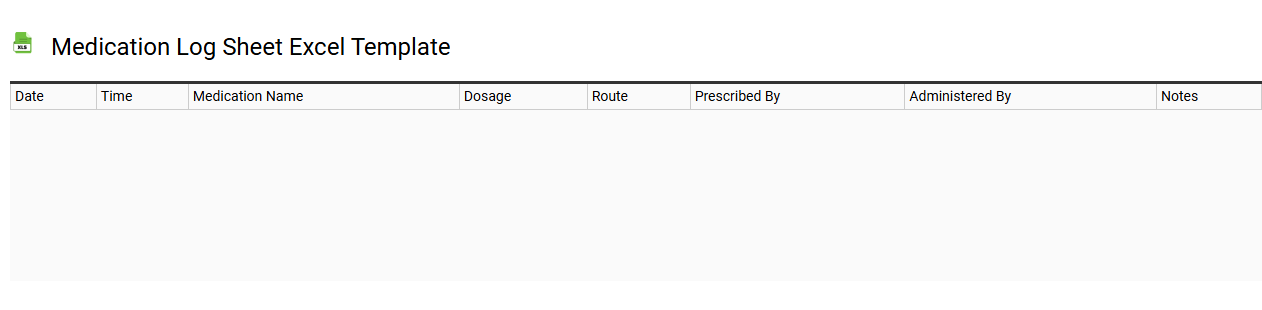 Medication log sheet Excel template