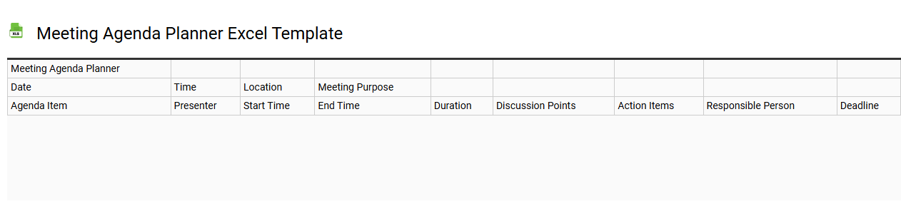 Meeting agenda planner Excel template
