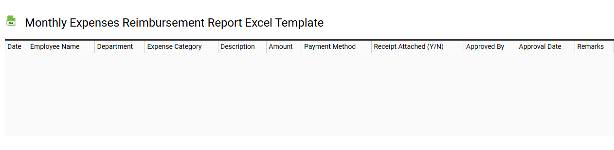 Monthly expenses reimbursement report Excel template