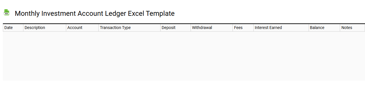 Monthly investment account ledger Excel template