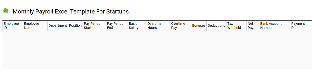 Monthly payroll Excel template for startups