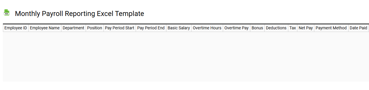 monthly payroll reporting Excel template