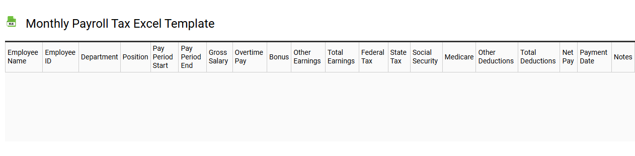 Monthly payroll tax Excel template