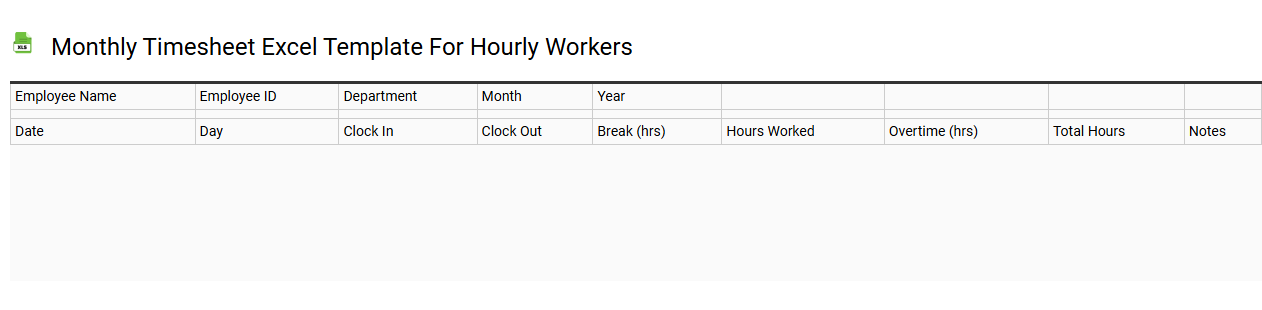 Monthly timesheet Excel template for hourly workers