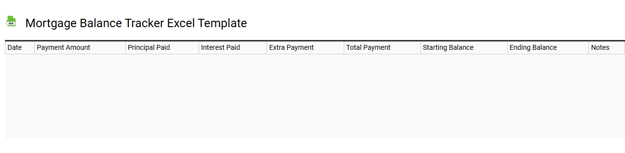 Mortgage balance tracker Excel template