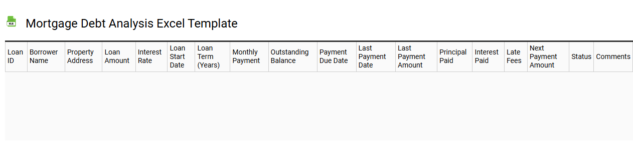 Mortgage debt analysis Excel template