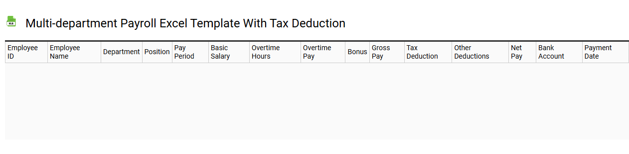 Multi-department payroll Excel template with tax deduction