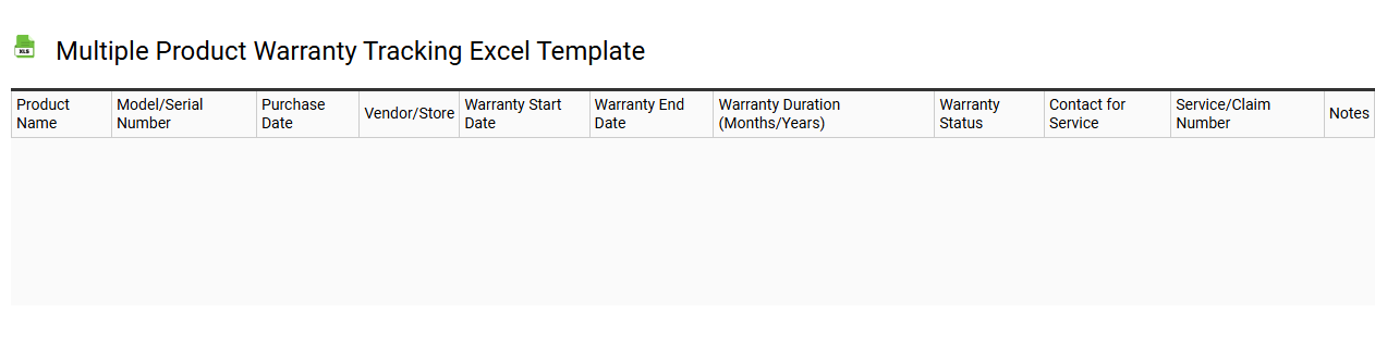 Multiple product warranty tracking Excel template