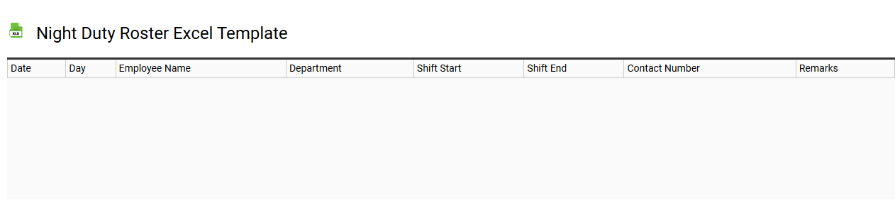 Night duty roster Excel template