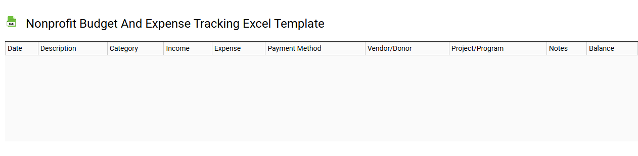 Nonprofit budget and expense tracking Excel template