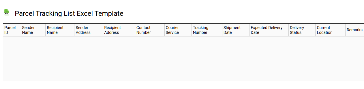Parcel tracking list Excel template