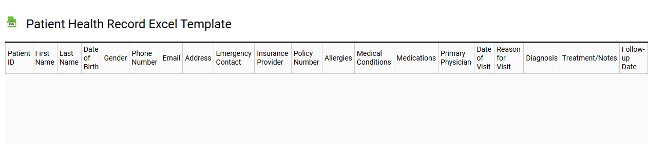 Patient health record Excel template