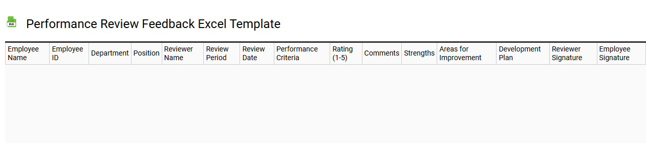 Performance review feedback Excel template