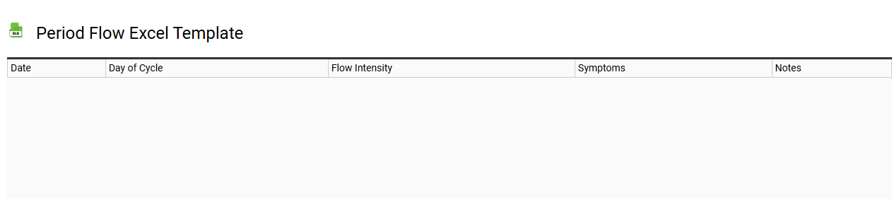 Period flow Excel template