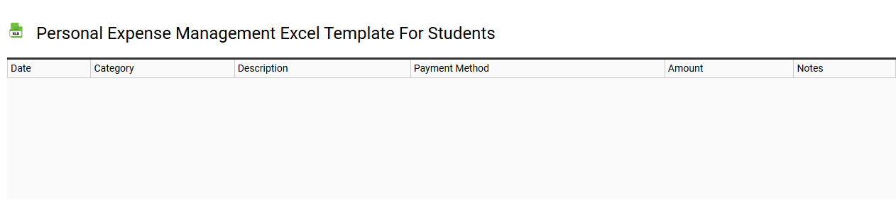 Personal expense management Excel template for students