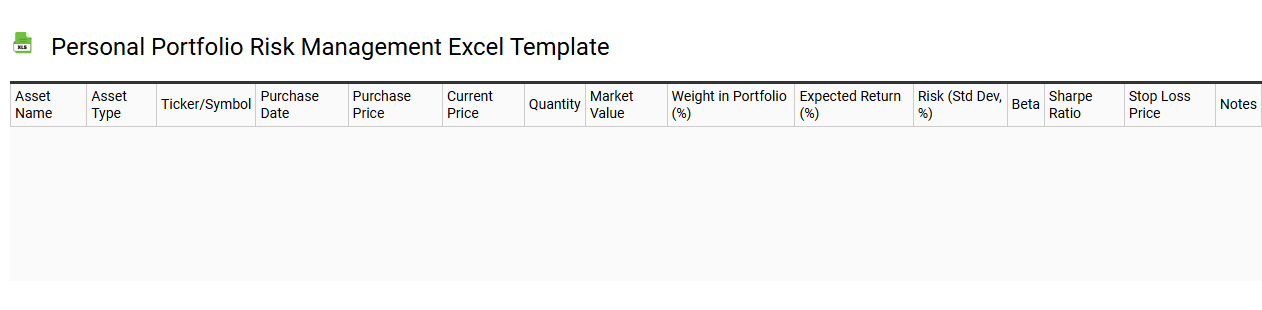 Personal portfolio risk management Excel template