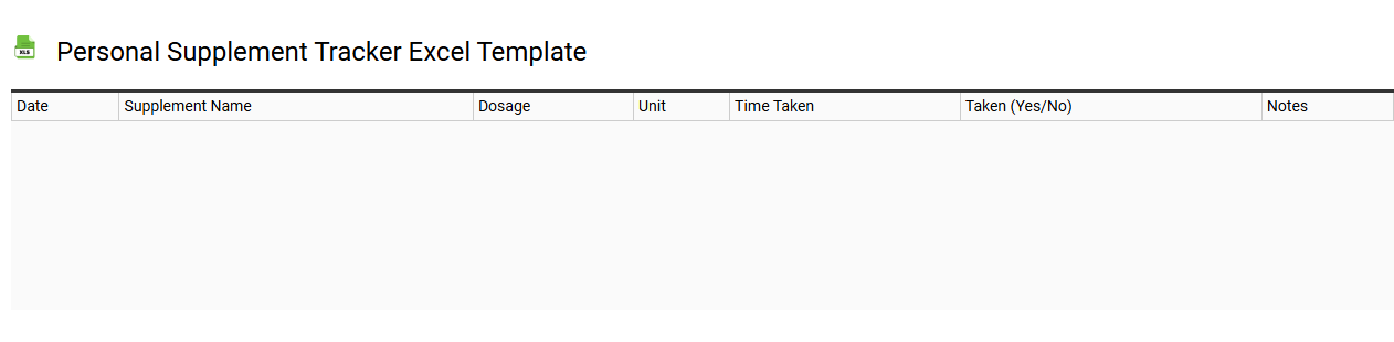 Personal supplement tracker Excel template