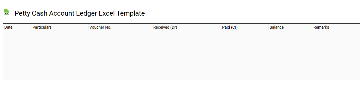 Petty cash account ledger Excel template
