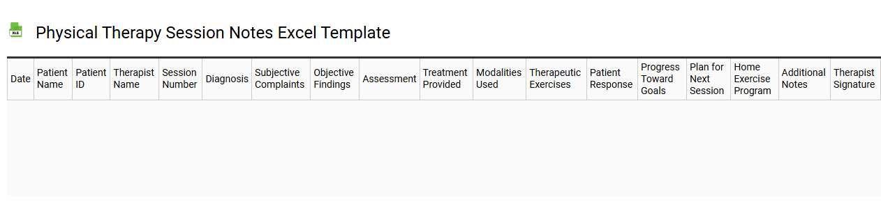 Physical therapy session notes Excel template