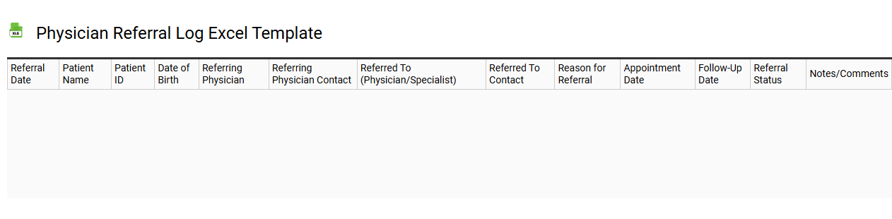 Physician referral log Excel template