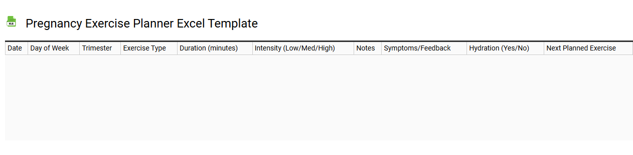 Pregnancy exercise planner Excel template