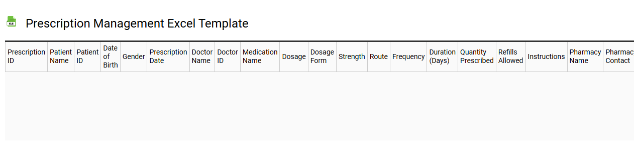 Prescription management Excel template