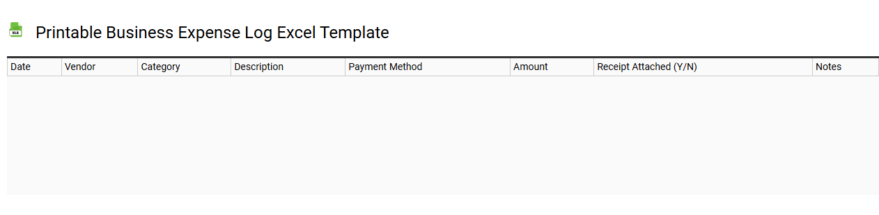 Printable business expense log Excel template