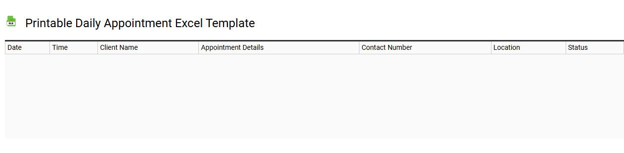 Printable daily appointment Excel template