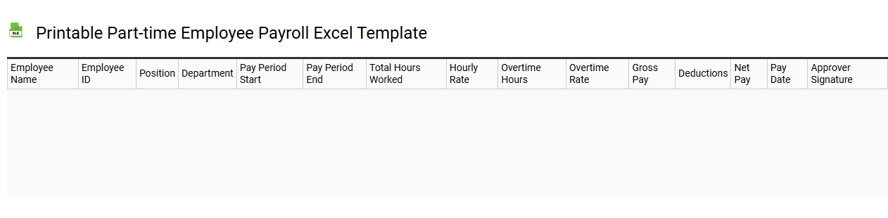 Printable part-time employee payroll Excel template