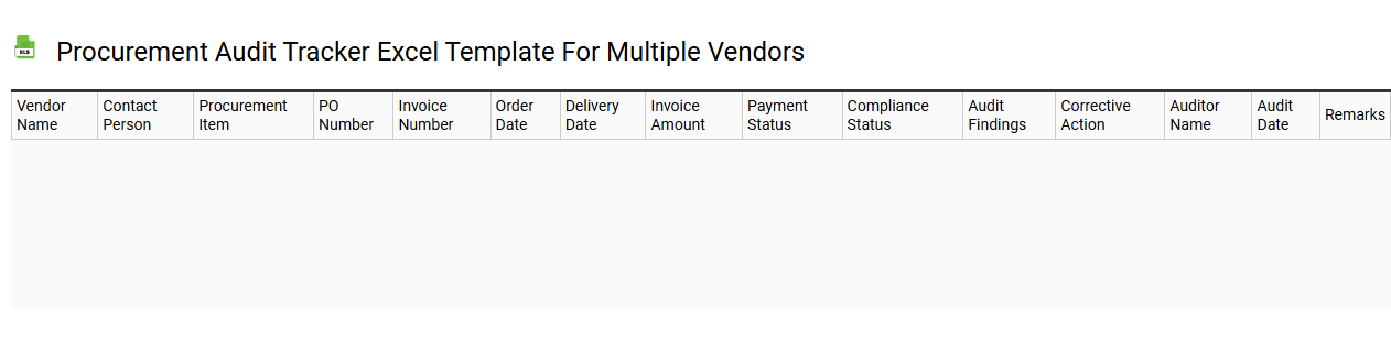 Procurement audit tracker Excel template for multiple vendors