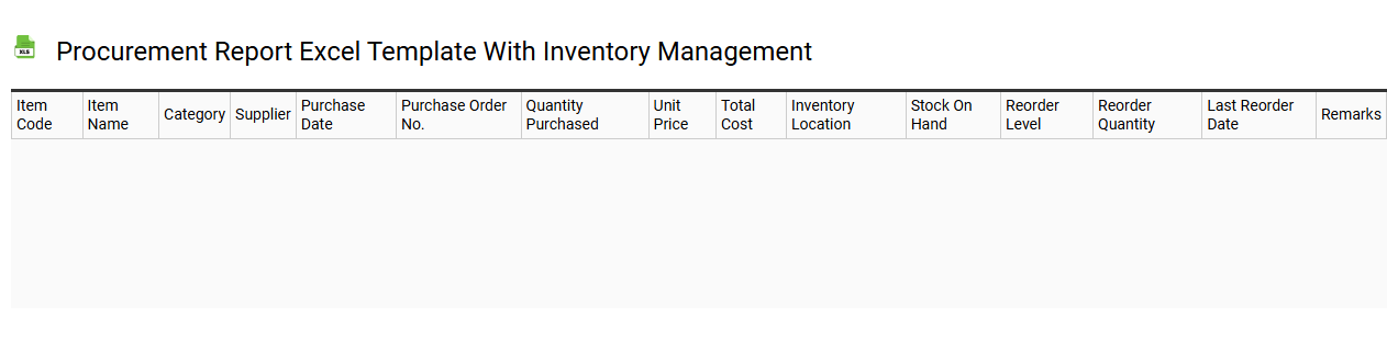 Procurement report Excel template with inventory management