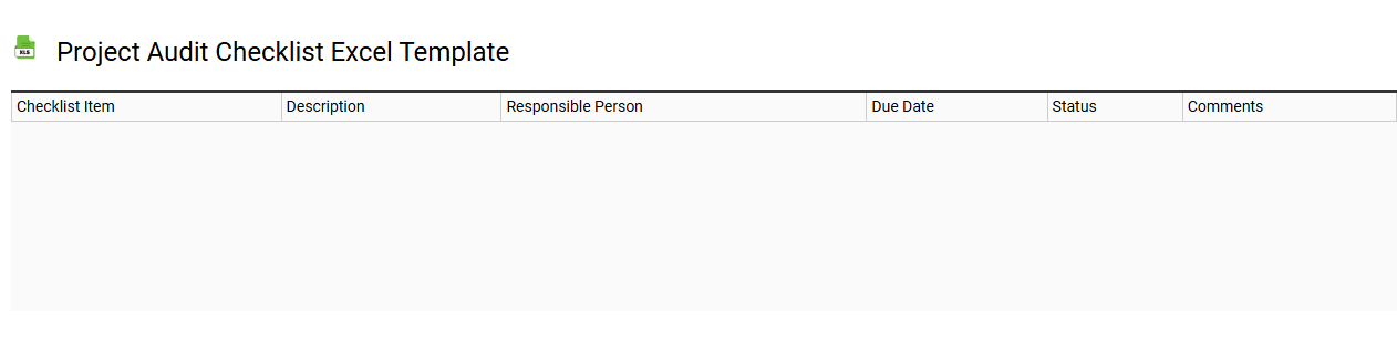 Project audit checklist Excel template