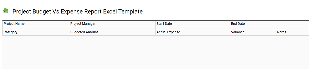 Project budget vs expense report Excel template