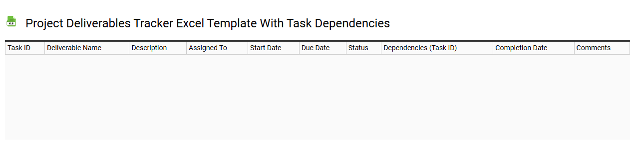 Project deliverables tracker Excel template with task dependencies