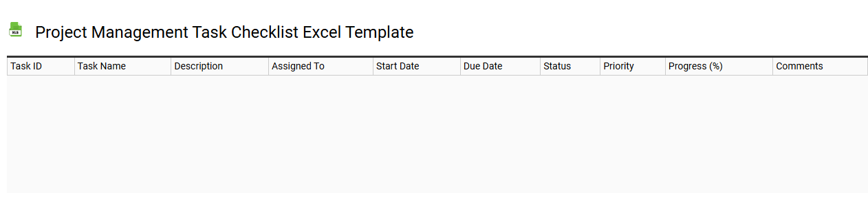 project management task checklist Excel template