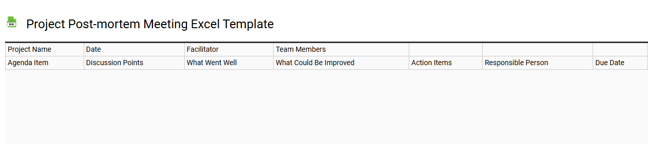 Project post-mortem meeting Excel template