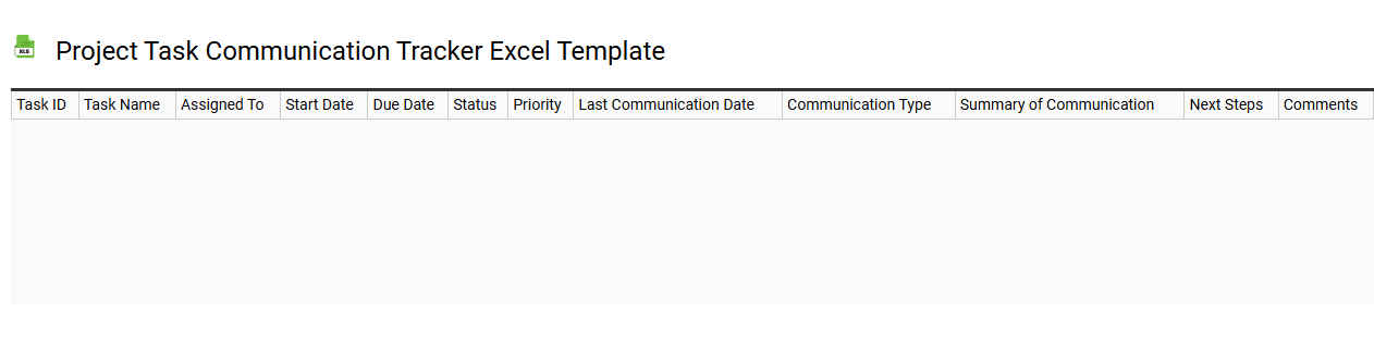 Project task communication tracker Excel template