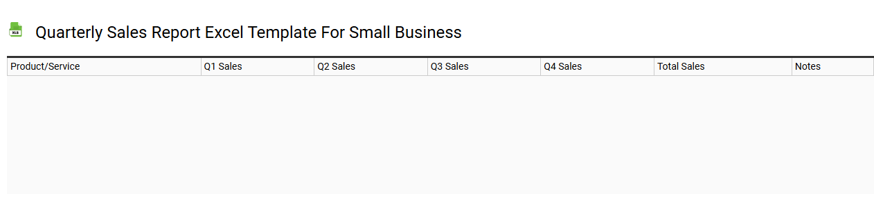Quarterly sales report Excel template for small business